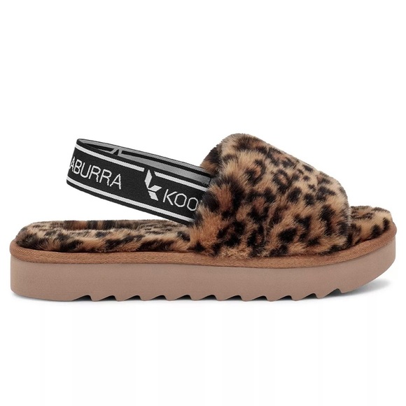 Koolaburra by UGG Fuzz'n II Slipper Backstrap Slide Cheetah Faux-Fur Sandals 5 - Picture 2 of 5